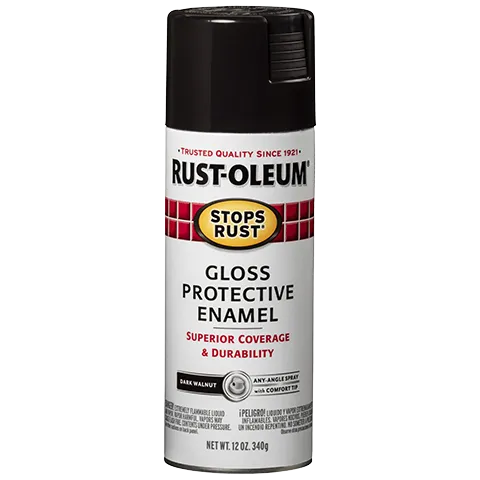 12 OZ Stops Rust Protective Enamel Spray Paint - Gloss Dark Walnut