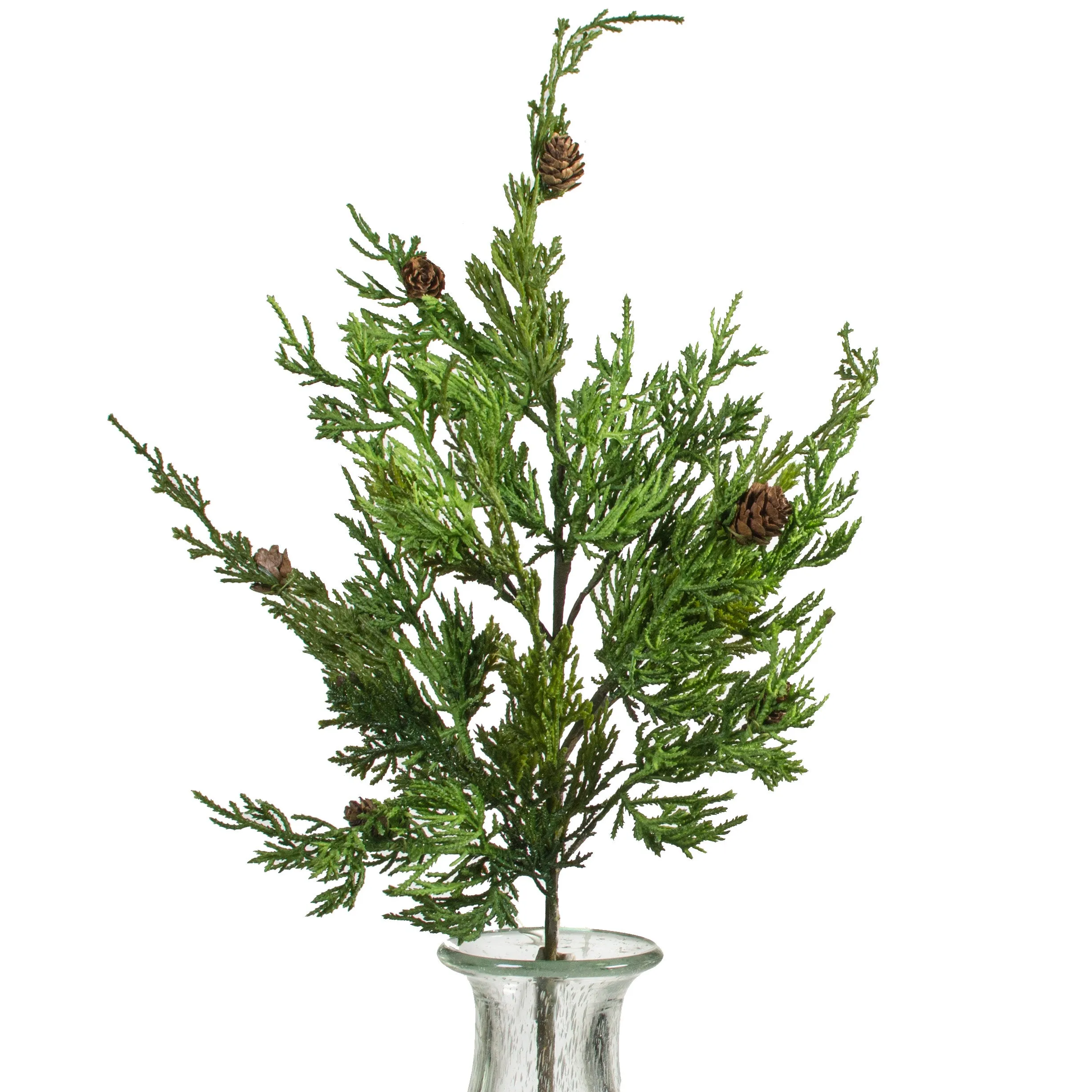 25" Cedar Pine & Pinecone Spray