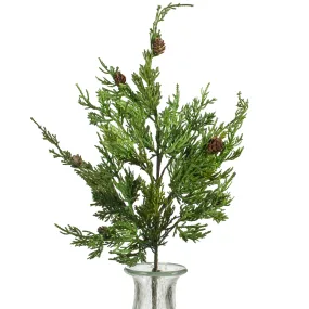 25" Cedar Pine & Pinecone Spray
