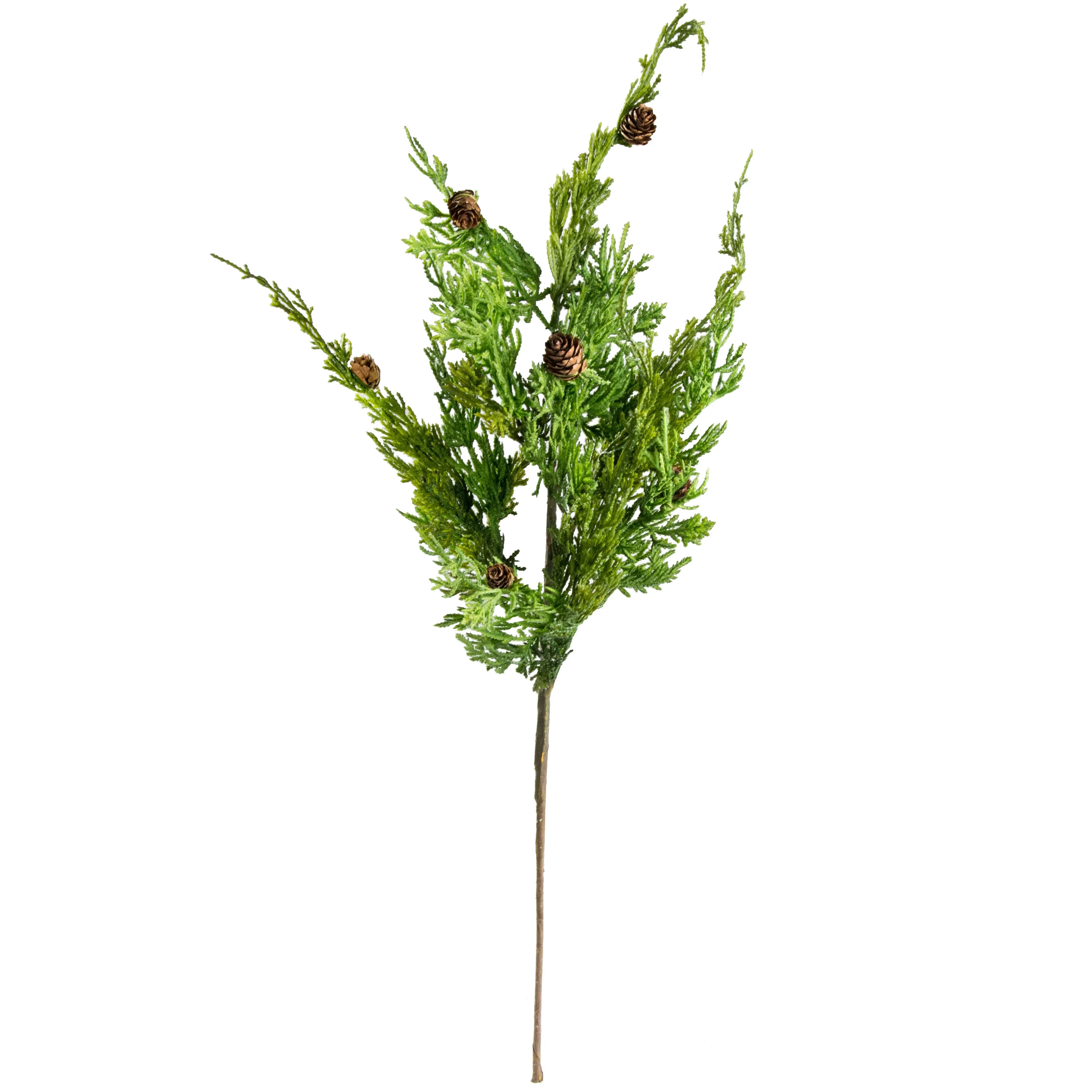 25" Cedar Pine & Pinecone Spray