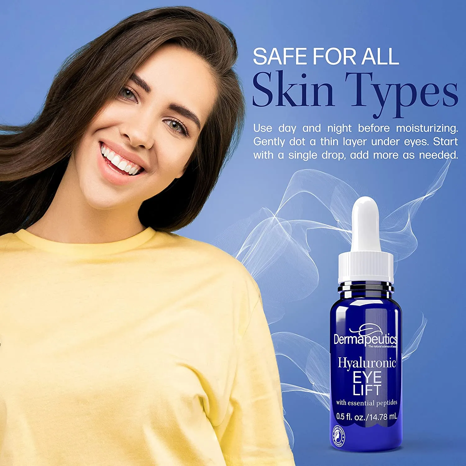 Dermapeutics Hyaluronic Acid Serum for Eyes, 0.5 oz