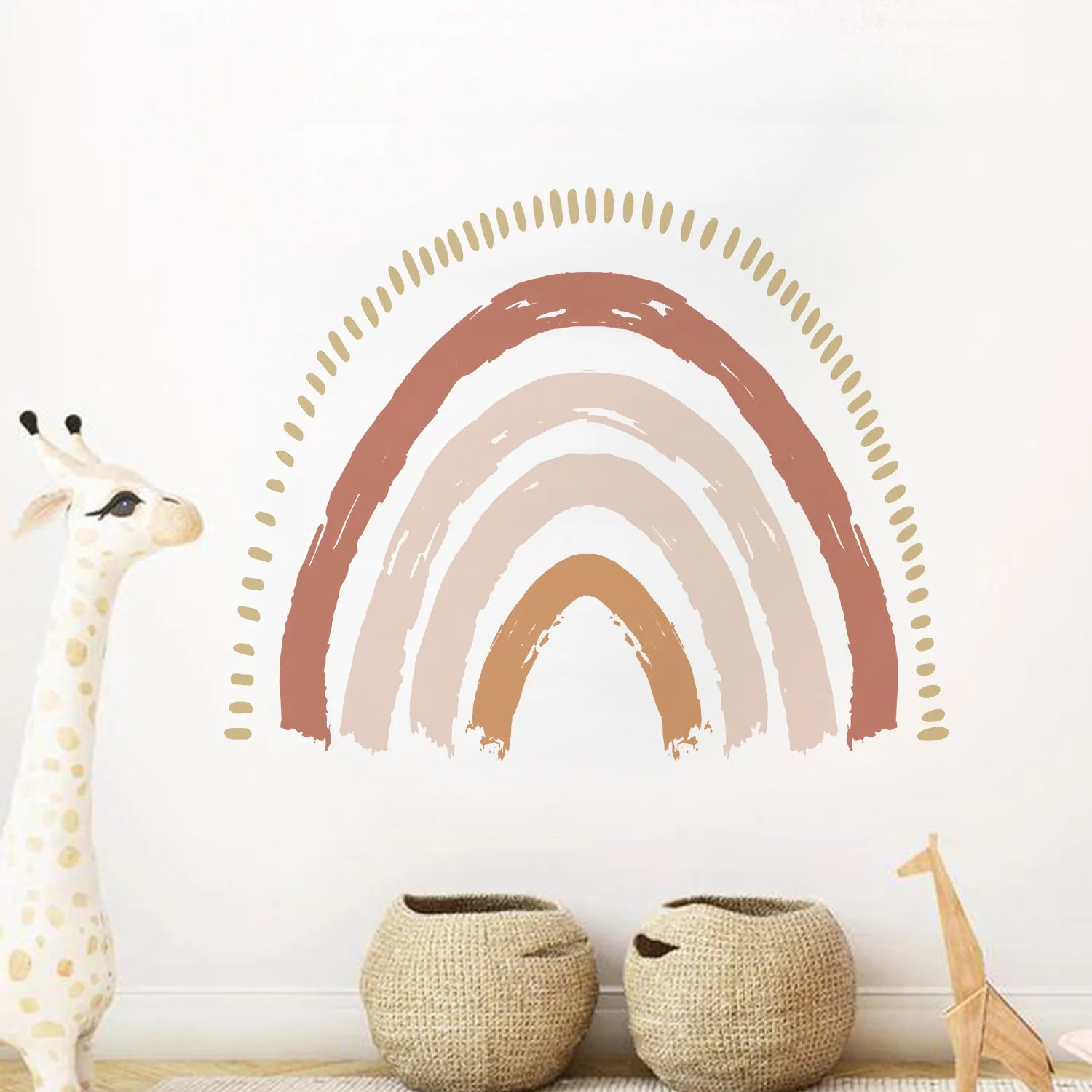 Earthy Rainbow Love Wall Decor Decal Stickers