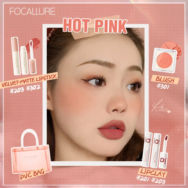 Lipstick Set 2 Pcs, Velvet Blurred Effect Matte Lipstick, 1 Pcs Face Blusher Long-lasting Natural Makeup