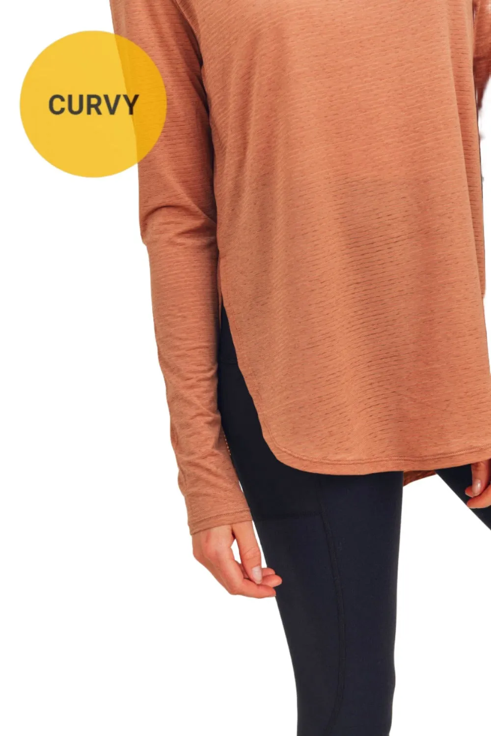 Mono B Mesh Long Sleeve Stripe Top AT2513 Plus Too