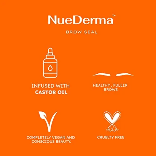 NueDerma - Brow Seal with Castor Oil - Clear Eyebrow Gel, Brow Wax