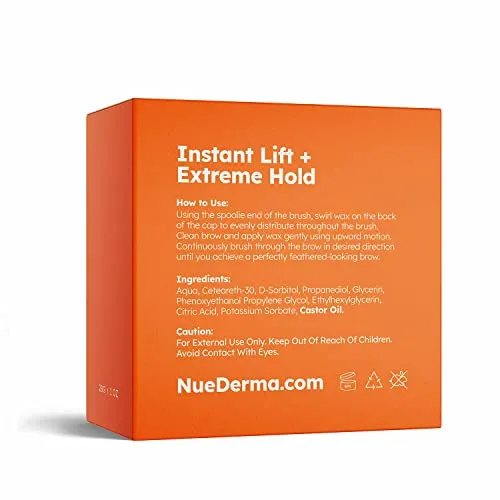 NueDerma - Brow Seal with Castor Oil - Clear Eyebrow Gel, Brow Wax