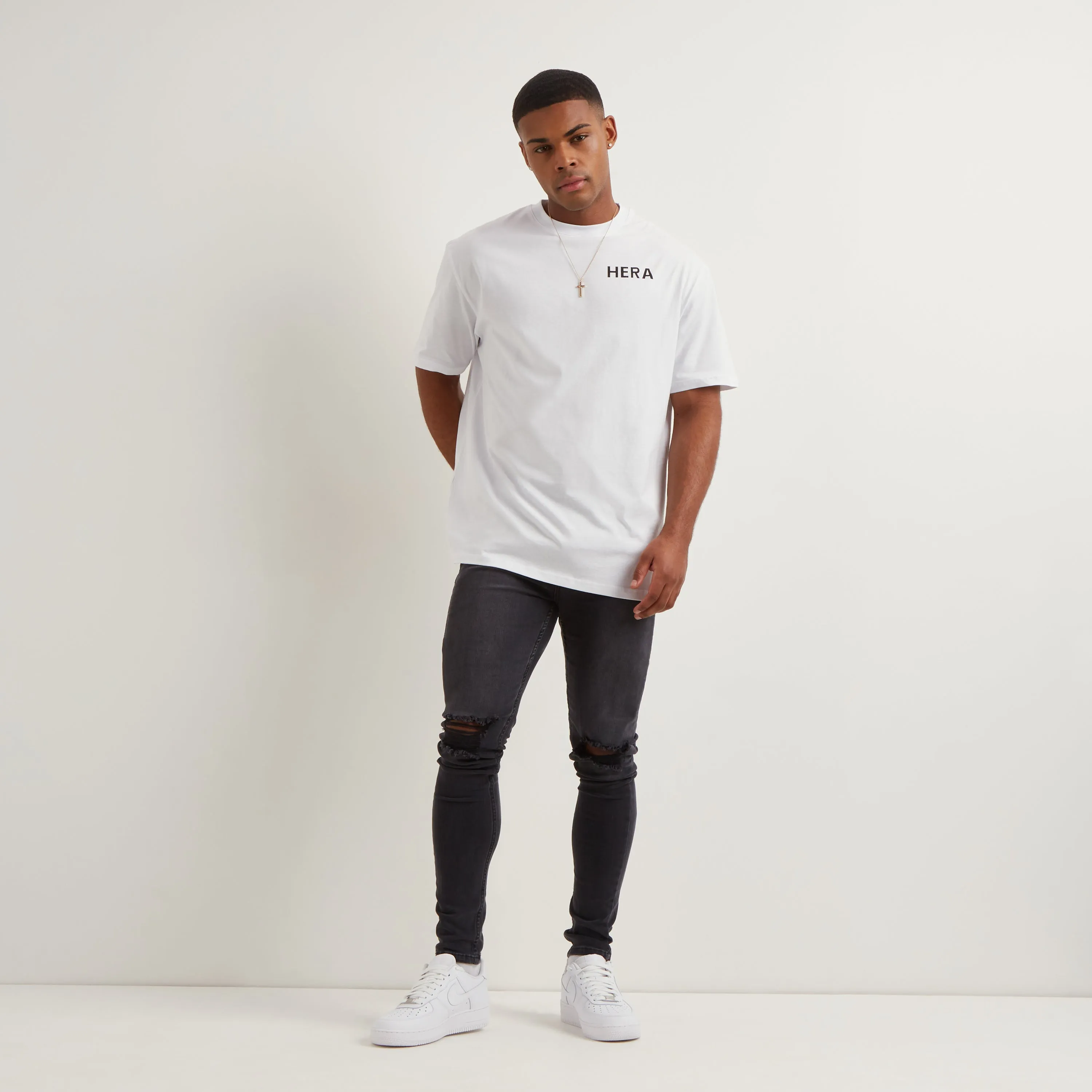 Signature Spray On Jeans - Ripped - Grey
