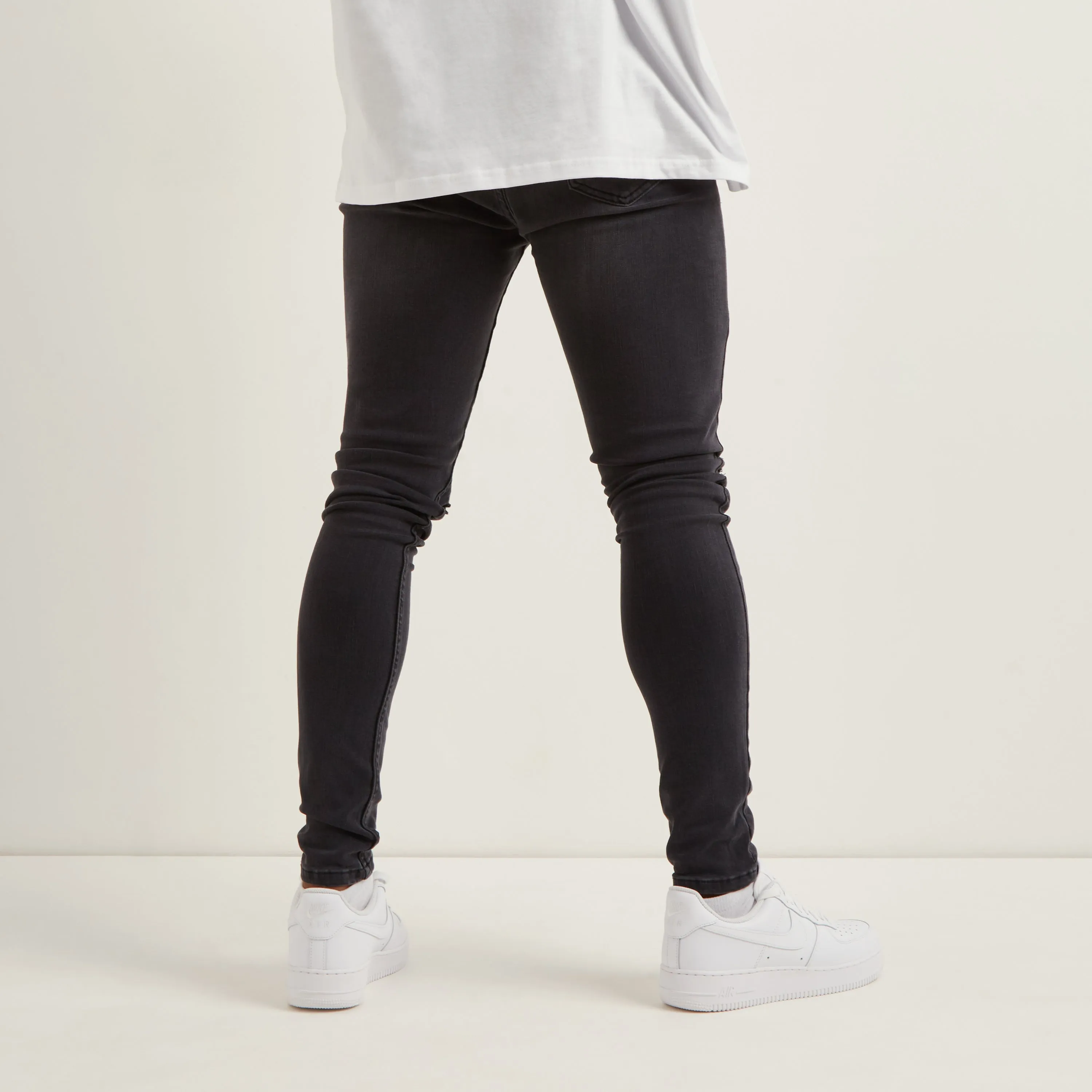 Signature Spray On Jeans - Ripped - Grey