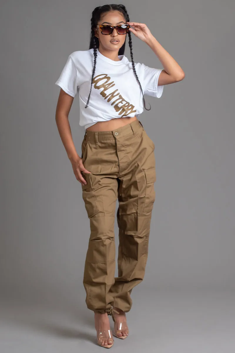 WHITE N CHOCOLATE SLANTED SPRAY TEE
