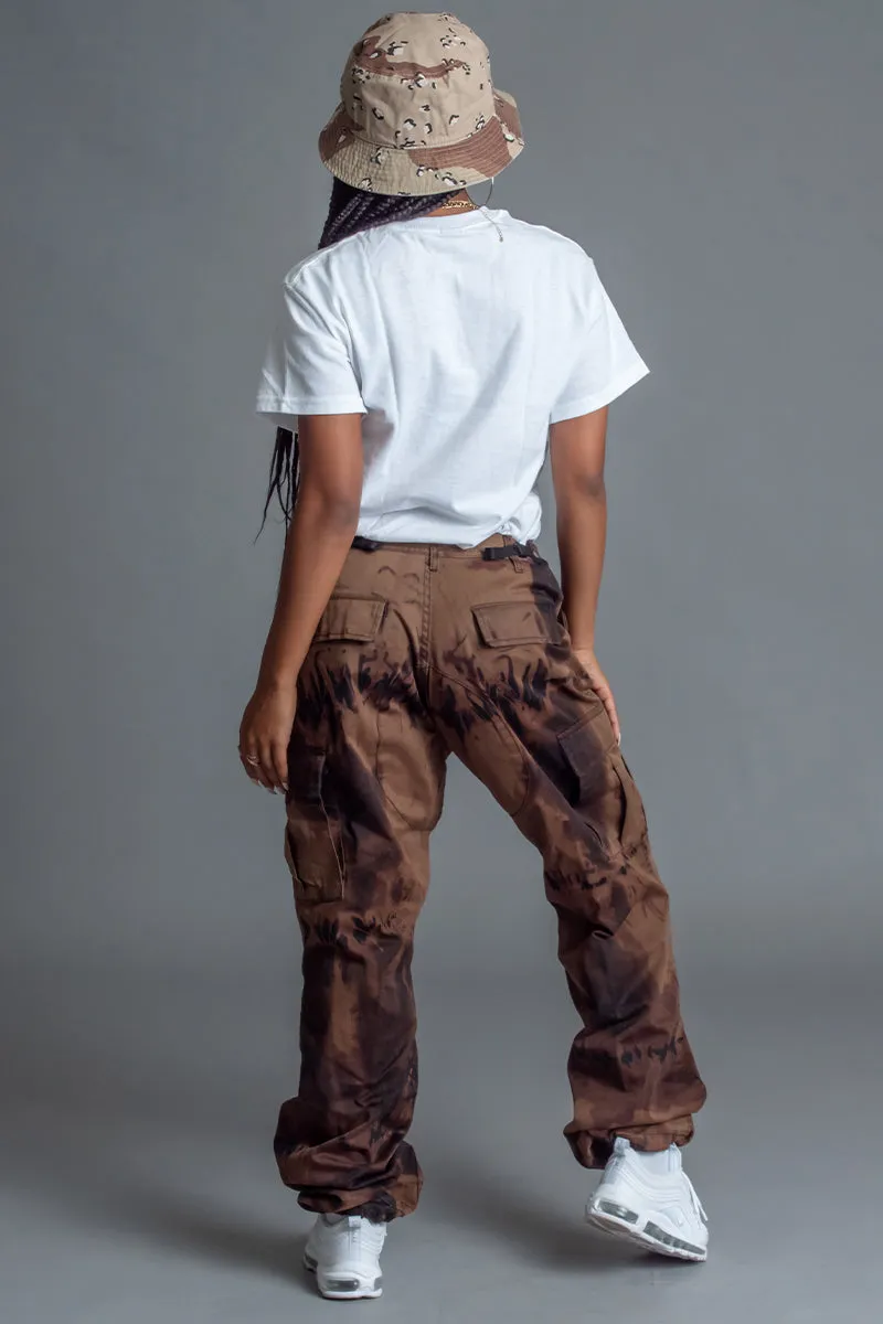 WHITE N CHOCOLATE SLANTED SPRAY TEE